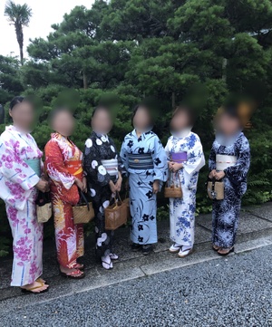 １年越しの浴衣会（和裁部）